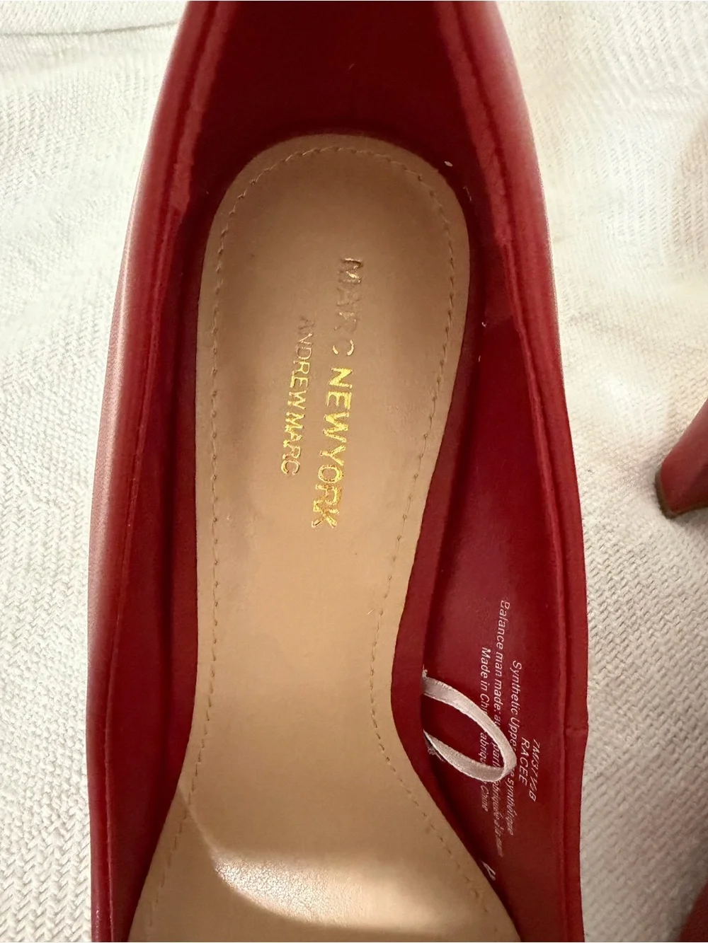 Marc Fisher Women's Red Courts block heel